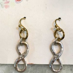 Silver Gold Infinity Earrings